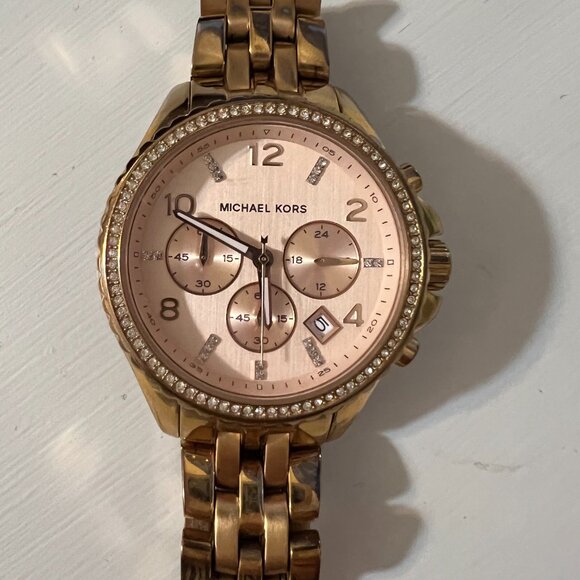 Michael Kors Rose Gold-Tone Chronograph Watch – Women’s | New Battery - Picture 3 of 6